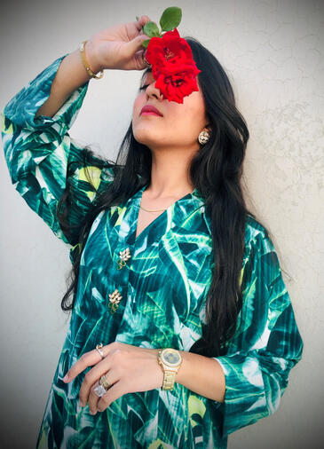Yellow floral printed